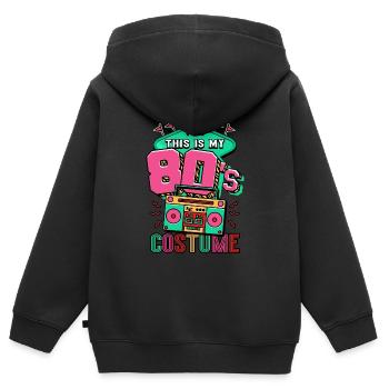 80er Jahre Das Ist Mein 80er Kostüm - Kinder Premium Organic Zip Hoodie - Schwarz - Hinten - AI Model Kid Male (0cm)