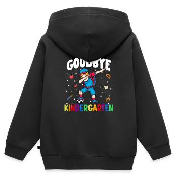 Goodbye Kindergarten Fußball Schultüte - Kinder Premium Organic Zip Hoodie - Schwarz - Hinten - AI Model Kid Male (0cm)