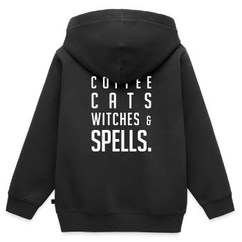 Halloween Witch Witchcraft Magic Magic Magic Magice Costume - Kids Premium Organic Zip-up Hoodie - black - Back - AI Model Kid Male (0cm)