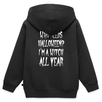 Halloween Witch Witchcraft Magic Magic Magic Magice Costume - Kids Premium Organic Zip-up Hoodie - black - Back - AI Model Kid Male (0cm)