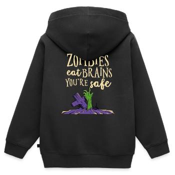 Halloween Zombie Untoter Leiche Kreatur Tot Kostüm - Kinder Premium Organic Zip Hoodie - Schwarz - Hinten - AI Model Kid Male (0cm)