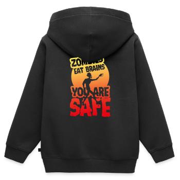 Halloween Zombie Untoter Leiche Kreatur Tot Kostüm - Kinder Premium Organic Zip Hoodie - Schwarz - Hinten - AI Model Kid Male (0cm)