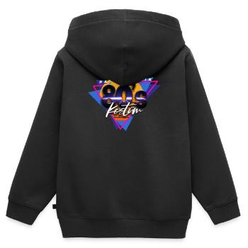 80er Jahre Das Ist Mein 80er Kostüm - Kinder Premium Organic Zip Hoodie - Schwarz - Hinten - AI Model Kid Male (0cm)