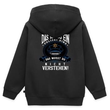Polizist Polizei - Kinder Premium Organic Zip Hoodie - Schwarz - Hinten - AI Model Kid Male (0cm)