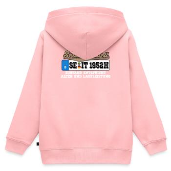 1952 Kennzeichen Geburtstag - Kinder Premium Organic Zip Hoodie - Rosa - Hinten - AI Model Kid Female (0cm)