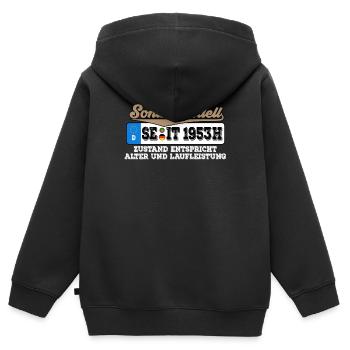 1953 Kennzeichen Geburtstag - Kinder Premium Organic Zip Hoodie - Schwarz - Hinten - AI Model Kid Male (0cm)