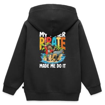 My Inner Pirate Made Me Do It für einen Piraten - Kinder Premium Organic Zip Hoodie - Schwarz - Hinten - AI Model Kid Male (0cm)