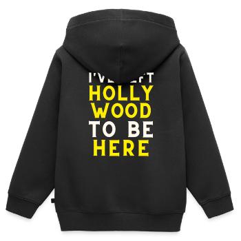 Ich habe Hollywood verlassen, um hier zu sein - Kinder Premium Organic Zip Hoodie - Schwarz - Hinten - AI Model Kid Male (0cm)