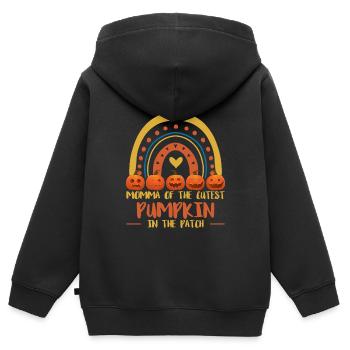 Momma Of The Cutest Pumkin In The Patch - Kids Premium Organic Zip-up Hoodie - black - Back - AI Model Kid Male (0cm)