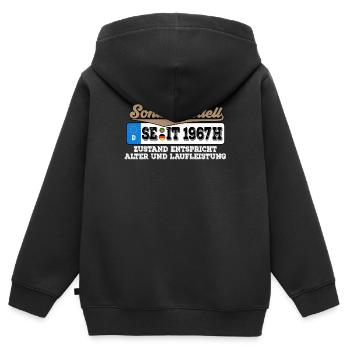 1967 Kennzeichen Geburtstag - Kinder Premium Organic Zip Hoodie - Schwarz - Hinten - AI Model Kid Male (0cm)