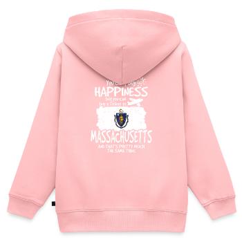 Massachusetts - Kinder Premium Organic Zip Hoodie - Rosa - Hinten - AI Model Kid Female (0cm)