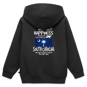 South Carolina - Kinder Premium Organic Zip Hoodie - Schwarz - Hinten - AI Model Kid Male (0cm)