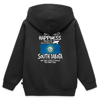 South Carolina - Kinder Premium Organic Zip Hoodie - Schwarz - Hinten - AI Model Kid Male (0cm)