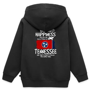 Tennessee - Kinder Premium Organic Zip Hoodie - Schwarz - Hinten - AI Model Kid Male (0cm)
