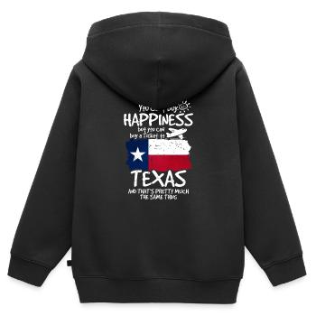 Texas - Sweat Premium à capuche zippé enfant bio - noir - Dos - AI Model Kid Male (0cm)