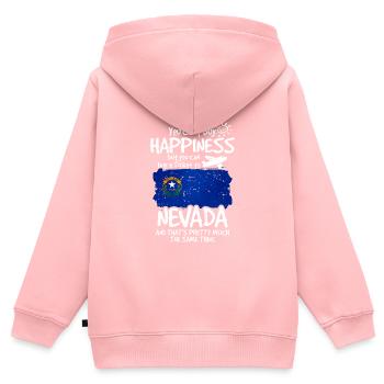 Nevada - Sweat Premium à capuche zippé enfant bio - rose - Dos - AI Model Kid Female (0cm)