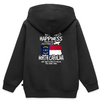 North Carolina - Kinder Premium Organic Zip Hoodie - Schwarz - Hinten - AI Model Kid Male (0cm)