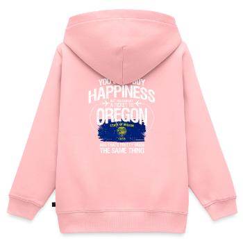 Oregon - Kinder Premium Organic Zip Hoodie - Rosa - Hinten - AI Model Kid Female (0cm)