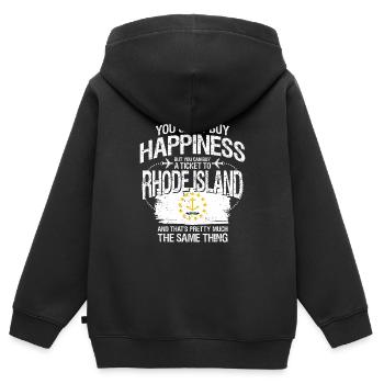 Rhode Island - Sweat Premium à capuche zippé enfant bio - noir - Dos - AI Model Kid Male (0cm)