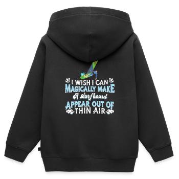 Windsurfing Windsurfen - Kinder Premium Organic Zip Hoodie - Schwarz - Hinten - AI Model Kid Male (0cm)