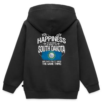 South Carolina - Kinder Premium Organic Zip Hoodie - Schwarz - Hinten - AI Model Kid Male (0cm)