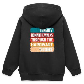 Enjoy Romantic Walks Through The Hardware Store16 - Kids Premium Organic Zip-up Hoodie - black - Back - AI Model Kid Male (0cm)