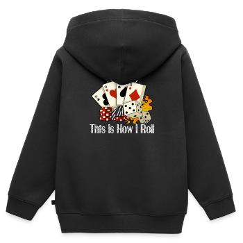 Poker Casino Poker Player Gambling Roulette Gift - Kids Premium Organic Zip-up Hoodie - black - Back - AI Model Kid Male (0cm)