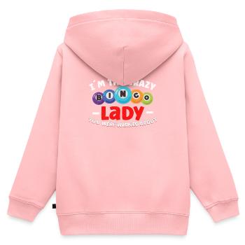 Bingo Card Game Grandma Bingo Player Bingo Cards - Kinder Premium Organic Zip Hoodie - Rosa - Hinten - AI Model Kid Female (0cm)