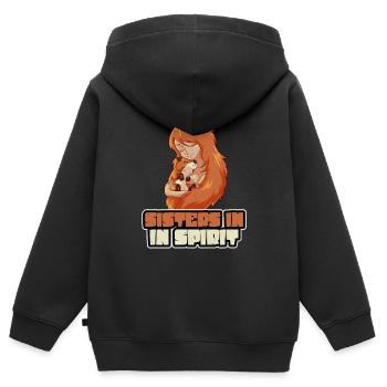 Roux Gingembre Cheveux Roux Drôle Gingembre Cheveux Renard - Sweat Premium à capuche zippé enfant bio - noir - Dos - AI Model Kid Male (0cm)