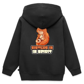 Roux Gingembre Cheveux Roux Drôle Gingembre Cheveux Renard - Sweat Premium à capuche zippé enfant bio - noir - Dos - AI Model Kid Male (0cm)