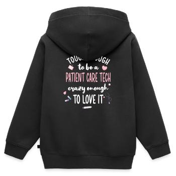 Technicien en soins aux patients Soins aux patients PCT - Sweat Premium à capuche zippé enfant bio - noir - Dos - AI Model Kid Male (0cm)