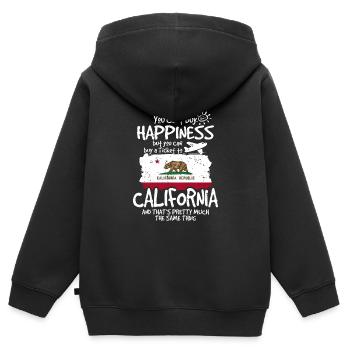 Kalifornien - Kinder Premium Organic Zip Hoodie - Schwarz - Hinten - AI Model Kid Male (0cm)