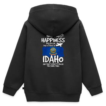 Idaho - Sweat Premium à capuche zippé enfant bio - noir - Dos - AI Model Kid Male (0cm)