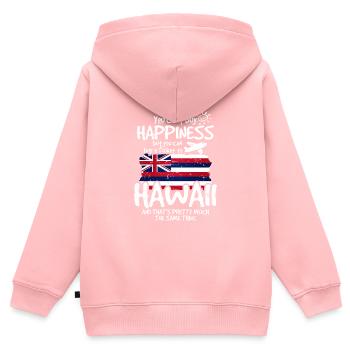 Hawaï - Sweat Premium à capuche zippé enfant bio - rose - Dos - AI Model Kid Female (0cm)