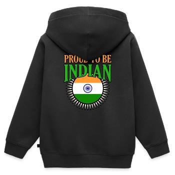 Inde - Sweat Premium à capuche zippé enfant bio - noir - Dos - AI Model Kid Male (0cm)
