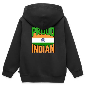 Inde - Sweat Premium à capuche zippé enfant bio - noir - Dos - AI Model Kid Male (0cm)