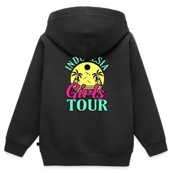 Indonesien - Kinder Premium Organic Zip Hoodie - Schwarz - Hinten - AI Model Kid Male (0cm)