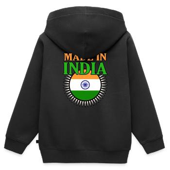 Inde - Sweat Premium à capuche zippé enfant bio - noir - Dos - AI Model Kid Male (0cm)