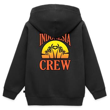 Indonesien - Kinder Premium Organic Zip Hoodie - Schwarz - Hinten - AI Model Kid Male (0cm)