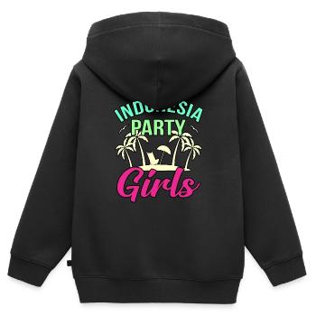 Indonesien - Kinder Premium Organic Zip Hoodie - Schwarz - Hinten - AI Model Kid Male (0cm)