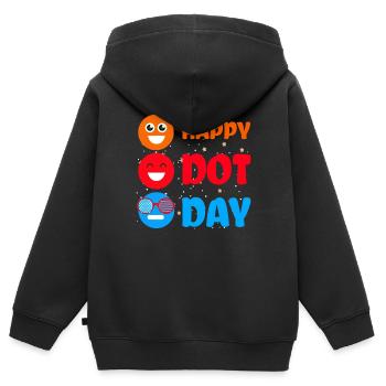 Cute Dot Pattern Colorful Smile Happy Dot Day - Kinder Premium Organic Zip Hoodie - Schwarz - Hinten - AI Model Kid Male (0cm)