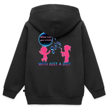 Create With Dot Kid Bubbles International Dot Day - Kinder Premium Organic Zip Hoodie - Schwarz - Hinten - AI Model Kid Male (0cm)