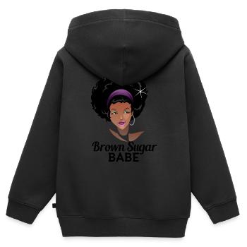 Sassy Black Queen Stolze Afroamerikanische Frauen - Kinder Premium Organic Zip Hoodie - Schwarz - Hinten - AI Model Kid Male (0cm)