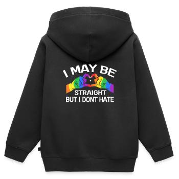 Ich Mag Hetero Sein, Aber Ich Hasse LGBTQ Gay - Kinder Premium Organic Zip Hoodie - Schwarz - Hinten - AI Model Kid Male (0cm)