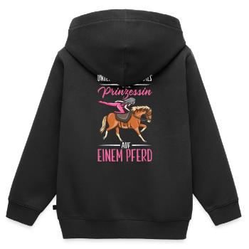 Voltigieren - Kinder Premium Organic Zip Hoodie - Schwarz - Hinten - AI Model Kid Male (0cm)
