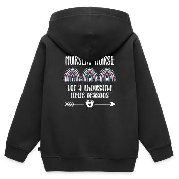 Stolze Neugeborenen-Krankenschwester Geschenk - Kinder Premium Organic Zip Hoodie - Schwarz - Hinten - AI Model Kid Male (0cm)