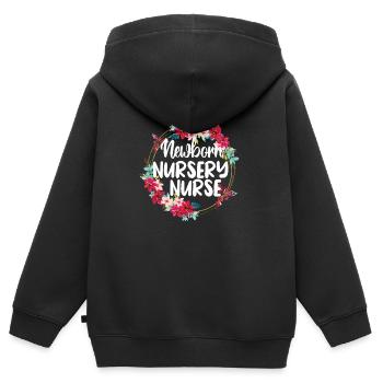 Beste Neugeborenen-Krankenschwester Geschenk - Kinder Premium Organic Zip Hoodie - Schwarz - Hinten - AI Model Kid Male (0cm)