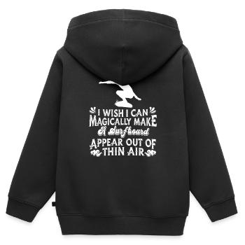 Surf Surfer Surfer - Sweat Premium à capuche zippé enfant bio - noir - Dos - AI Model Kid Male (0cm)