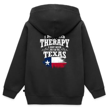 Texas - Sweat Premium à capuche zippé enfant bio - noir - Dos - AI Model Kid Male (0cm)