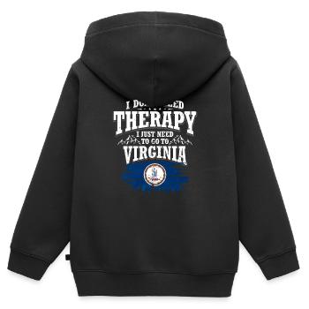 Virginia - Kinder Premium Organic Zip Hoodie - Schwarz - Hinten - AI Model Kid Male (0cm)